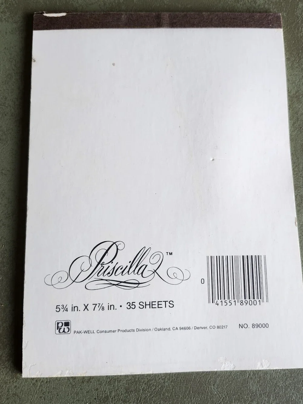 Vintage Ephemera Priscilla Notepad